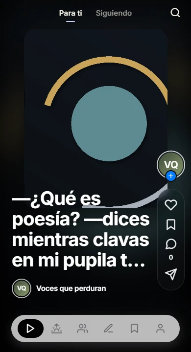 Captura real del feed de Margen con un poema de Bécquer