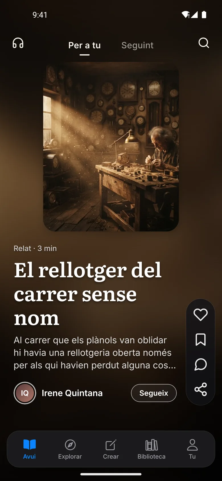 Captura real del feed de Margen en català