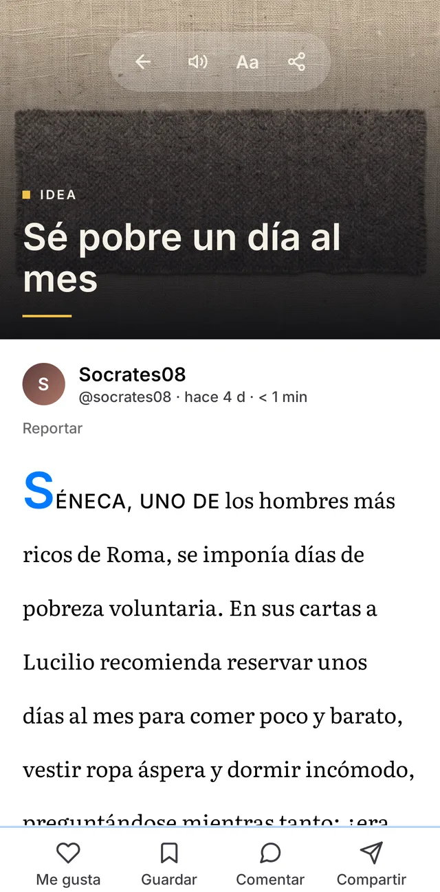 El lector de Margen con una lectura breve de Séneca